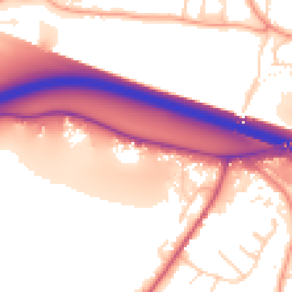 Daytime road noise heatmap for HP1 2RB