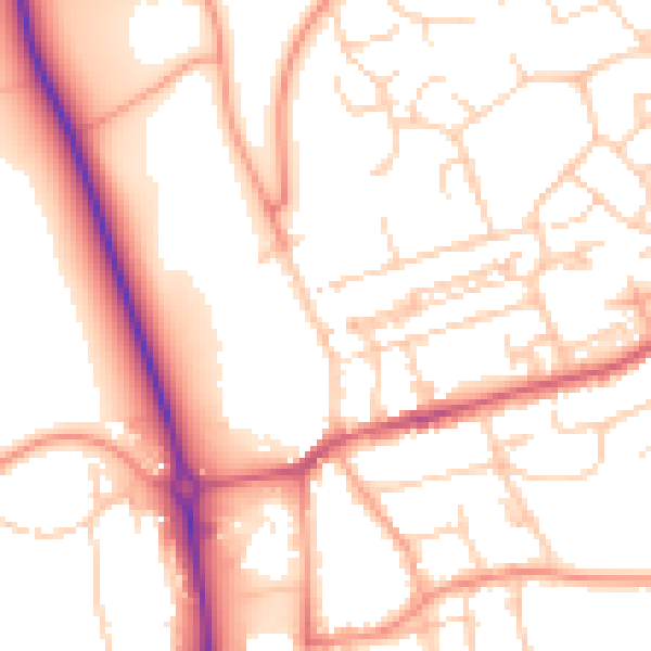 Daytime road noise heatmap for HP1 3AF