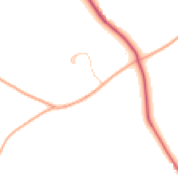 Daytime road noise heatmap for HP1 3BY