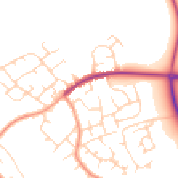 Daytime road noise heatmap for HP1 3JB