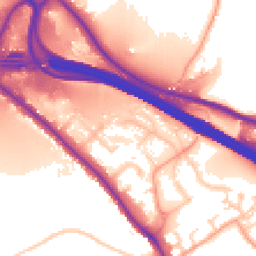 Daytime road noise heatmap for HP10 0NL