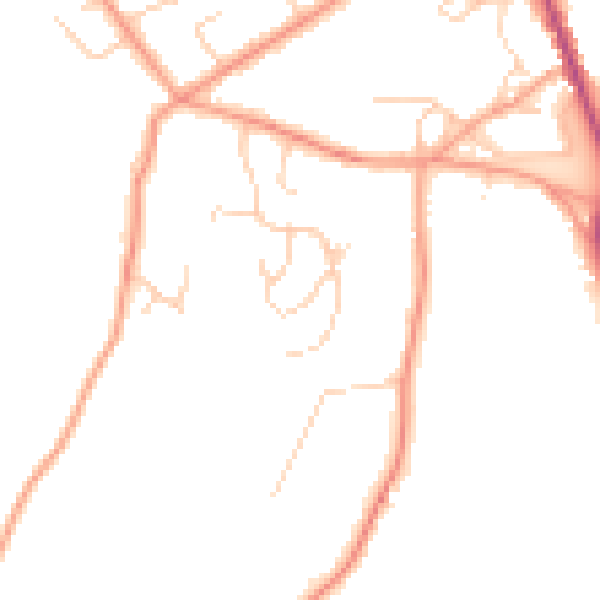 Daytime road noise heatmap for HP10 8ER