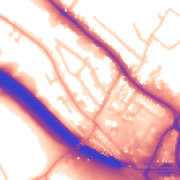 Daytime road noise heatmap for HP10 9UW