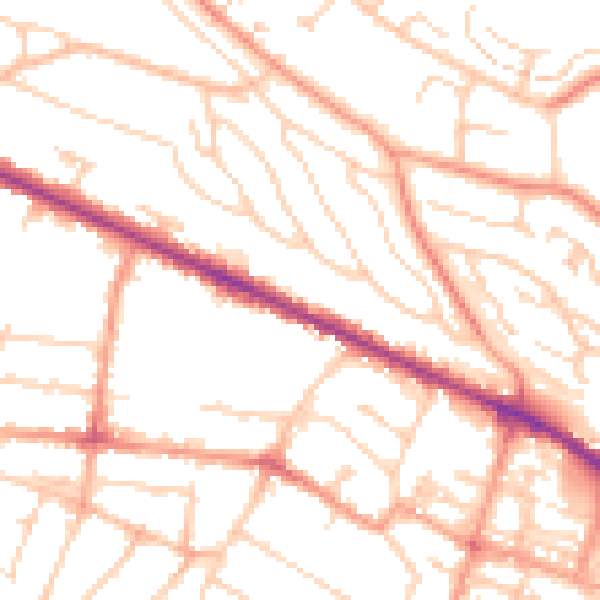 Daytime road noise heatmap for HP12 3AA