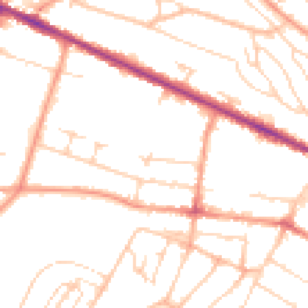 Daytime road noise heatmap for HP12 3AD