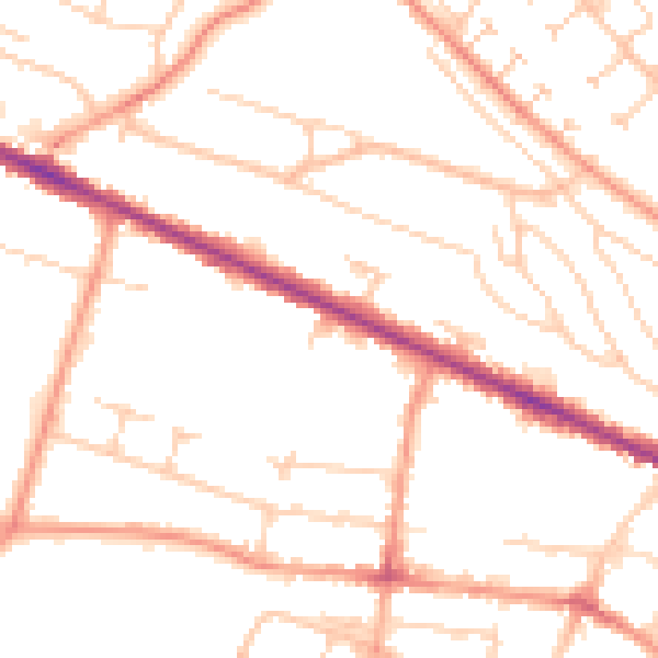 Daytime road noise heatmap for HP12 3AN
