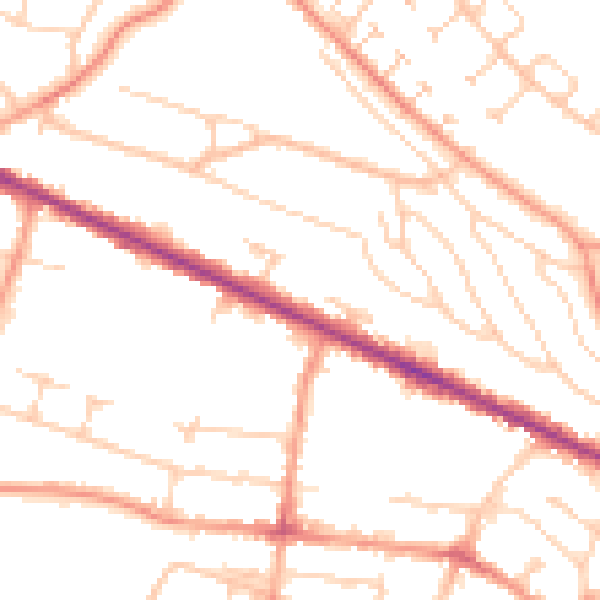 Daytime road noise heatmap for HP12 3AP