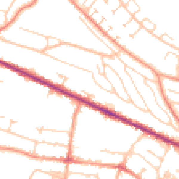 Daytime road noise heatmap for HP12 3AQ