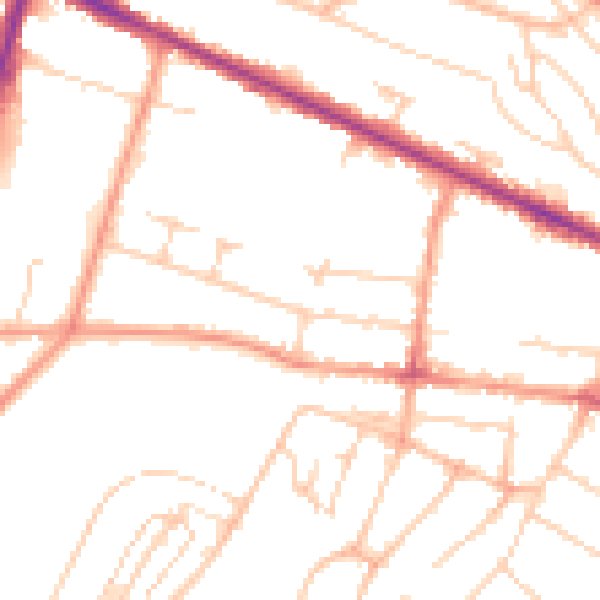 Daytime road noise heatmap for HP12 3AT