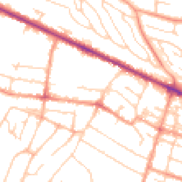 Daytime road noise heatmap for HP12 3AX