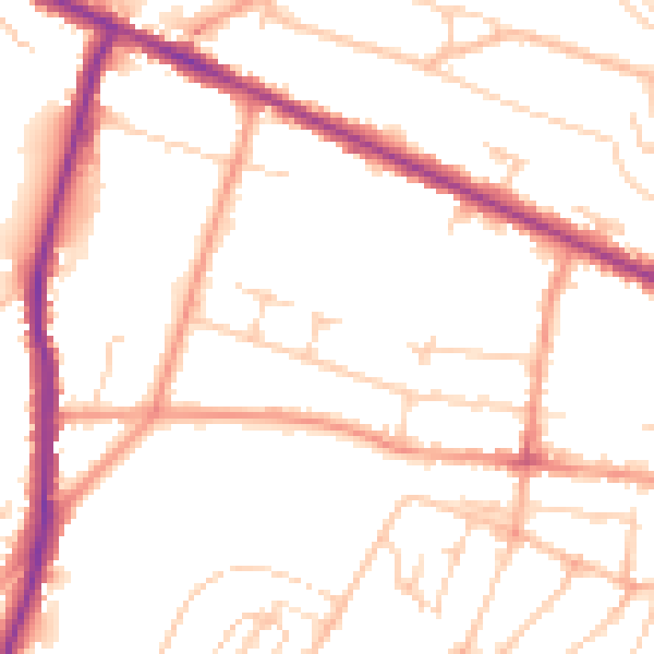Daytime road noise heatmap for HP12 3AY