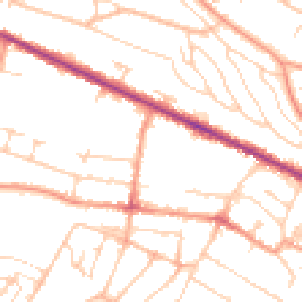 Daytime road noise heatmap for HP12 3BA