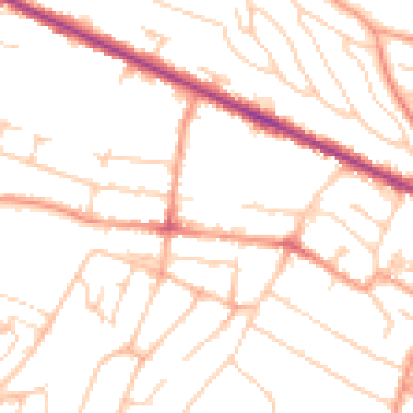 Daytime road noise heatmap for HP12 3BB