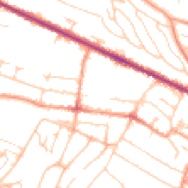 Daytime road noise heatmap for HP12 3BD