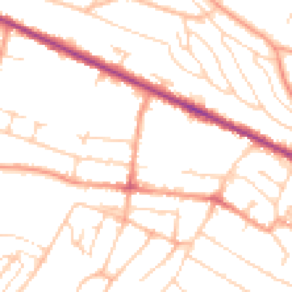 Daytime road noise heatmap for HP12 3BG