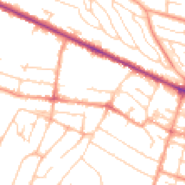 Daytime road noise heatmap for HP12 3BH