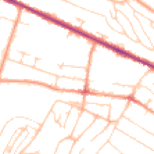 Daytime road noise heatmap for HP12 3BJ