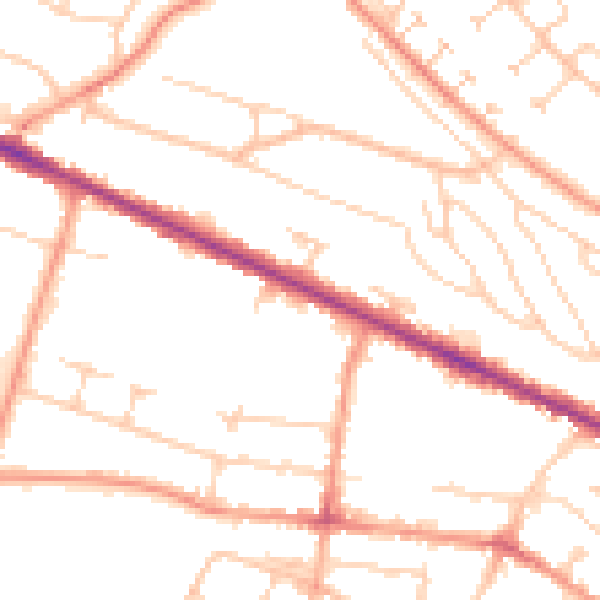 Daytime road noise heatmap for HP12 3BL