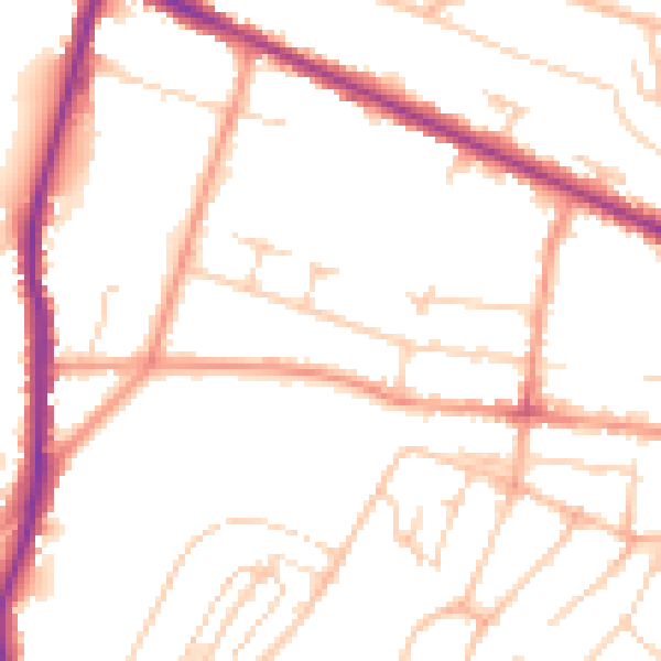 Daytime road noise heatmap for HP12 3BP