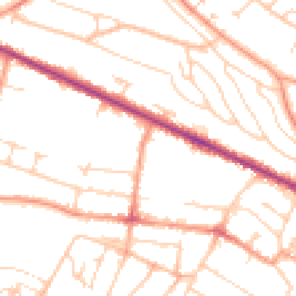 Daytime road noise heatmap for HP12 3BQ