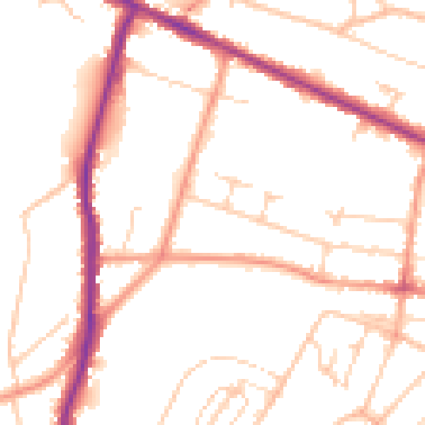 Daytime road noise heatmap for HP12 3BS