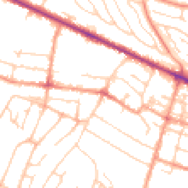 Daytime road noise heatmap for HP12 3BT