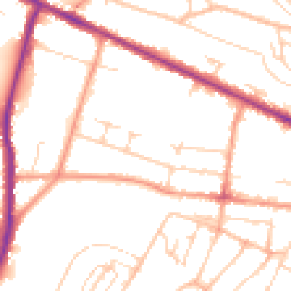 Daytime road noise heatmap for HP12 3BU