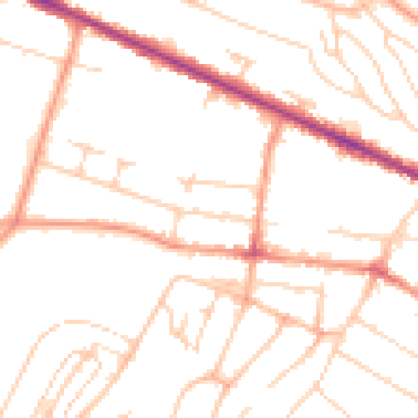 Daytime road noise heatmap for HP12 3BW