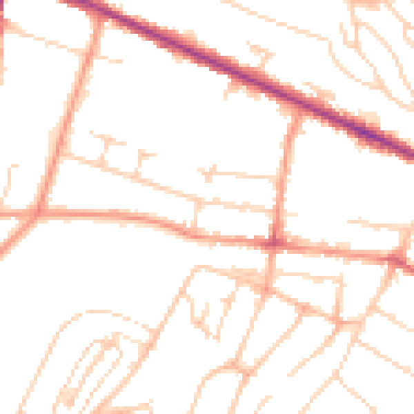 Daytime road noise heatmap for HP12 3BY