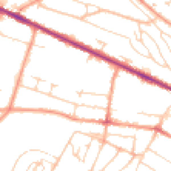 Daytime road noise heatmap for HP12 3BZ