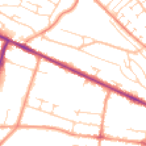 Daytime road noise heatmap for HP12 3DF