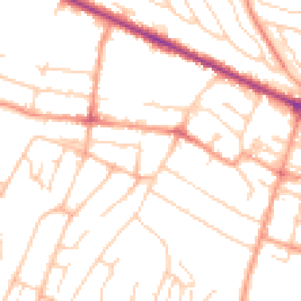Daytime road noise heatmap for HP12 3DG