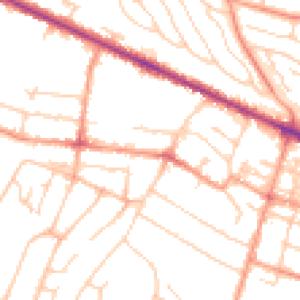Daytime road noise heatmap for HP12 3DN