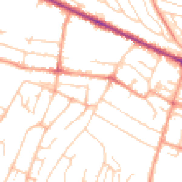 Daytime road noise heatmap for HP12 3DQ