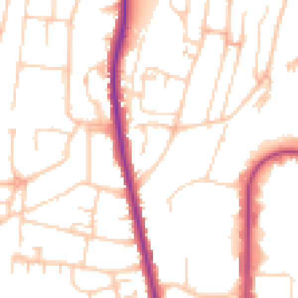 Daytime road noise heatmap for HP12 3LZ