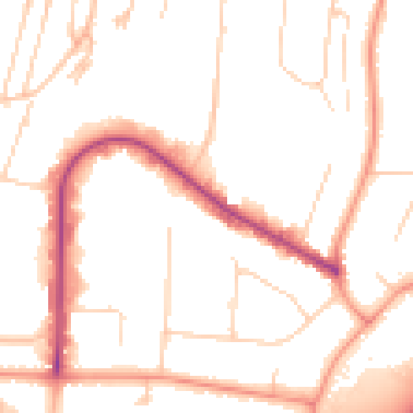 Daytime road noise heatmap for HP12 3PY