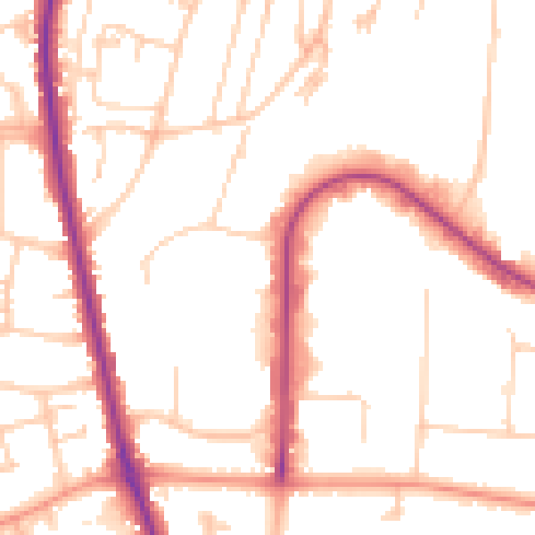 Daytime road noise heatmap for HP12 3TD