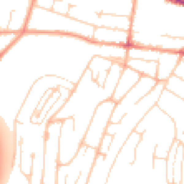 Daytime road noise heatmap for HP12 3UZ