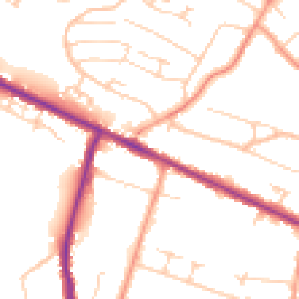 Daytime road noise heatmap for HP12 4AB