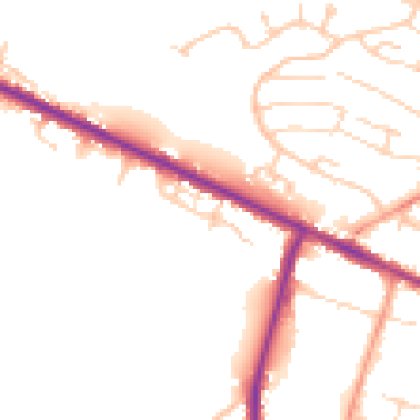 Daytime road noise heatmap for HP12 4AN
