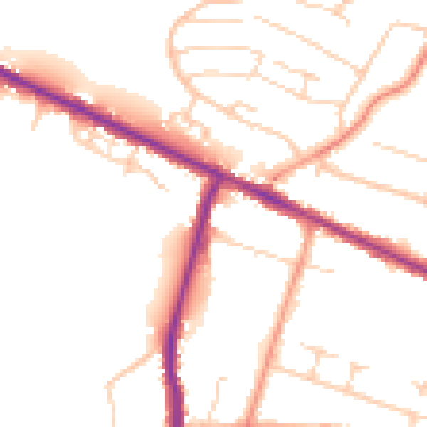 Daytime road noise heatmap for HP12 4BD