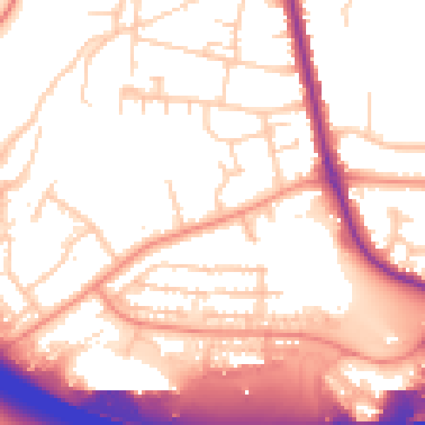 Daytime road noise heatmap for HP12 4EE