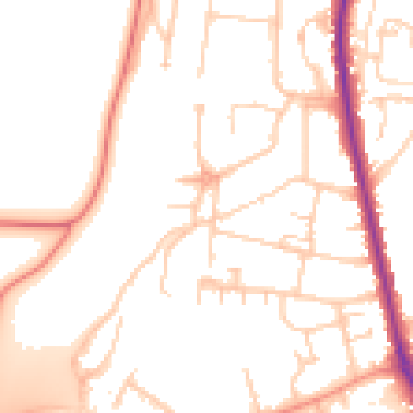 Daytime road noise heatmap for HP12 4EP