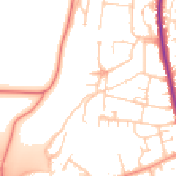 Daytime road noise heatmap for HP12 4EW