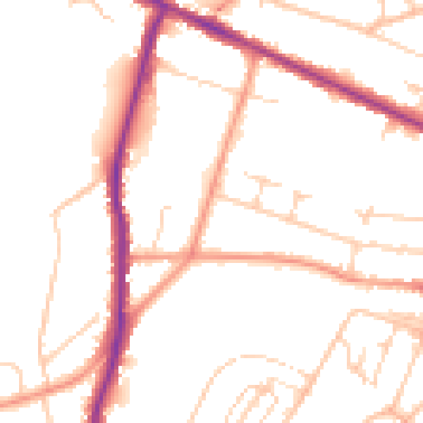 Daytime road noise heatmap for HP12 4JY