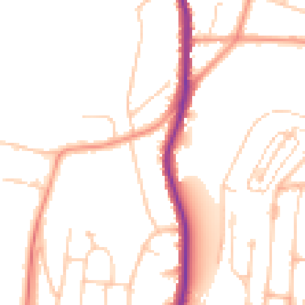 Daytime road noise heatmap for HP12 4LQ