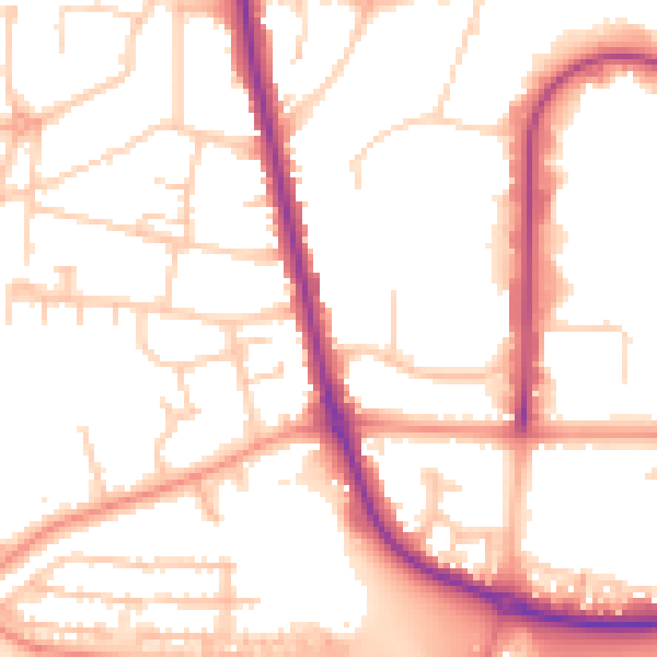 Daytime road noise heatmap for HP12 4RQ