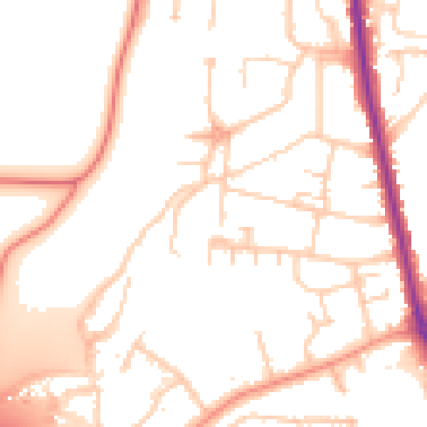 Daytime road noise heatmap for HP12 4SA