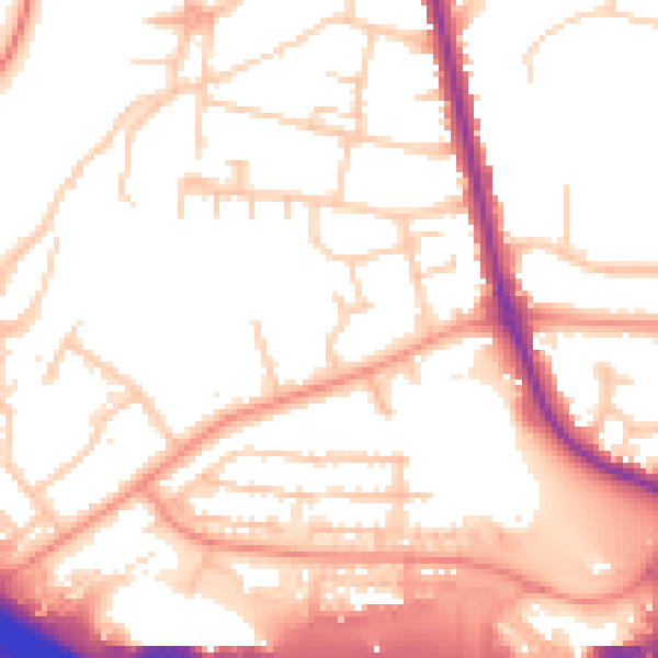 Daytime road noise heatmap for HP12 4UE