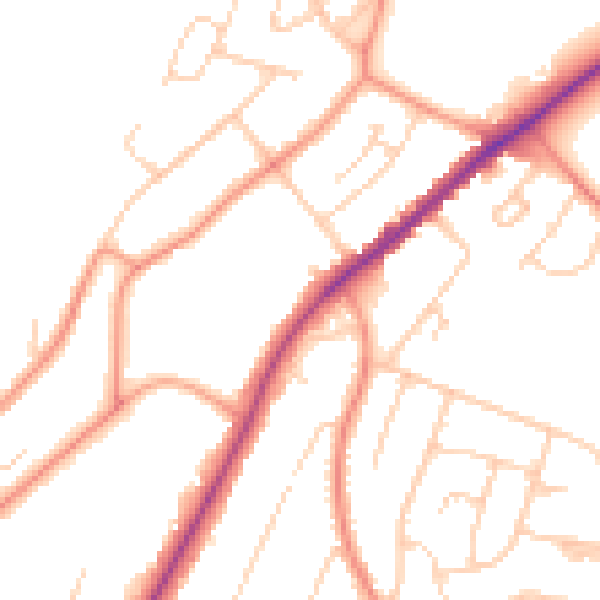 Daytime road noise heatmap for HP13 5AA